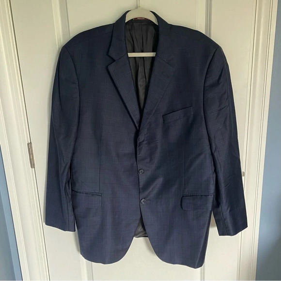 Peter Millar Blue Plaid Wool Sport Coat Blazer Suit Jacket nbnn - Picture 2 of 14